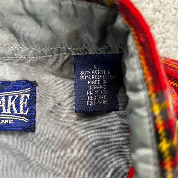 Shaver Lake Men Button Up Shirt Large Red Plaid Flannel Long Sleeve Collar - Picture 4 of 9